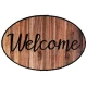 Sdim Οβάλ Πατάκι Εισόδου Μοκέτα με Αντιολισθητικό Υπόστρωμα Prestige Shape 006 Welcome Wood Καφέ 50x75εκ.