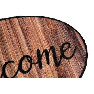 Οβάλ Πατάκι Εισόδου Μοκέτα με Αντιολισθητικό Υπόστρωμα Prestige Shape 006 Welcome Wood Καφέ 50x75εκ Sdim