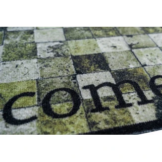 Πατάκι Εισόδου Μοκέτα με Αντιολισθητικό Υπόστρωμα Prestige 032 Welcome Tiles Πράσινο 50x75εκ Sdim