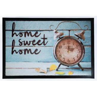Πατάκι Εισόδου Μοκέτα με Αντιολισθητικό Υπόστρωμα Image 057 Home Sweet Home Clock 45x75εκ Πάχους 6mm Sdim