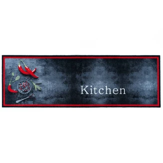 Πατάκι Κουζίνας με Αντιολισθητικό Υπόστρωμα Cook & Wash 125 Spicy Kitchen Ανθρακί/Κόκκινο 50x150εκ Sdim