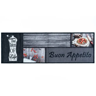 Πατάκι Κουζίνας με Αντιολισθητικό Υπόστρωμα Cook & Wash 304 Buon Appetito Grey 50x150εκ Sdim