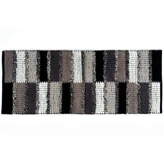 Βαμβακερό Πατάκι Κουζίνας Seema 004 Μαύρο/Γκρί 55x140εκ Sdim