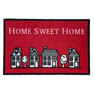 Πατάκι Εισόδου Μοκέτα με Αντιολισθητικό Υπόστρωμα Ambiance 791 Home Sweet Home Red 50x75εκ Πάχους 8mm Sdim