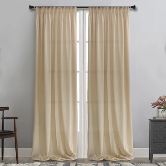 Κουρτίνα Με Τρέσα 145x285 Maison Blanche Λινε Μπέζ