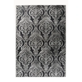 Χαλί Καλοκαιρινό 133x190 Tzikas carpets Harmony 37206-995 Μαυρο-Ασημι