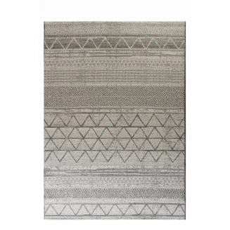 Χαλί Καλοκαιρινό 160x230 Tzikas carpets Novo 54156-995 Μαυρο-Ασημι