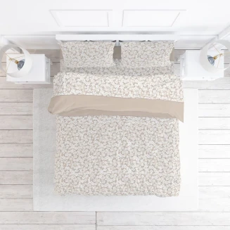 Viopros Σετ Σεντόνια King Size 270x275 2555 Φανέλλα Μπεζ