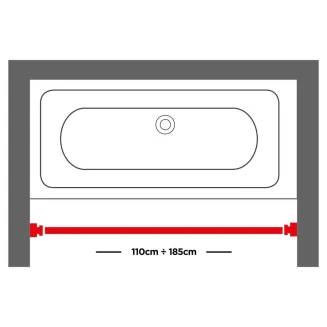 Βραχίονας Μπάνιου Πτυσσόμενος 110-185 Ø 20 mm Sealskin White