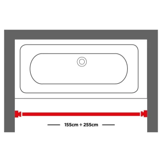 Βραχίονας Μπάνιου Πτυσσόμενος 155-255 Ø 20 mm Sealskin Mat Aluminum