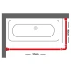 170x80 Ø 28 mm chrome βραχίονας μπάνιου γωνιακός Sealskin