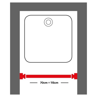 Βραχίονας Μπάνιου Πτυσσόμενος 70-115 Ø 20 mm Sealskin Mat Aluminum