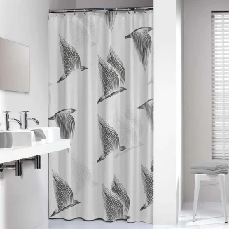 Κουρτίνα Μπάνιου Υφασμάτινη 180x200 Sealskin Birds Black