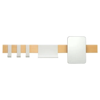 Κρεμάστρα Επιτοίχια Με Ράφι Και Καθρέπτη Sealskin Brix White