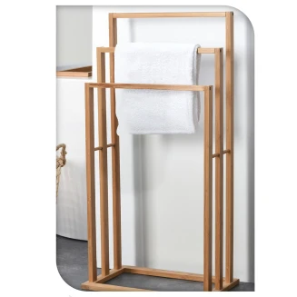 Επιδαπέδια Κρεμάστρα 3 Θέσεων Από Bamboo 40x24.5x82cm MRShome