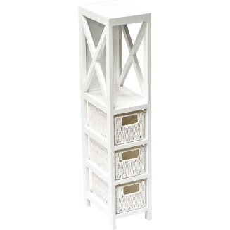 Έπιπλο MDF Με 1 Ράφι και 3 Συρτάρια Λευκό 17x24x82cm MRShome