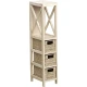 Έπιπλο MDF με 1 Ράφι και 3 Συρτάρια Μπεζ 17x24x82cm MRShome