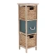 Έπιπλο MDF με 3 Συρτάρια από Υάκινθο 25x25x77cm Μπεζ/Λαδί MRShome