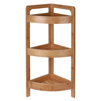 Γωνιακή Ραφιέρα Μπάνιου Με 3 Ράφια Από Bamboo Νatural MRShome