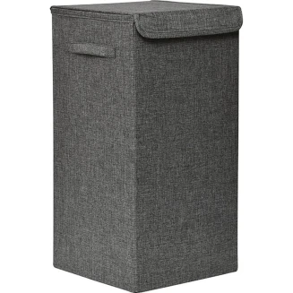 Καλάθι Απλύτων Αναδιπλούμενο Από MDF Γκρί Με Υφασμάτινη Επένδυση Mrshome