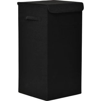 Καλάθι Απλύτων Αναδιπλούμενο Από MDF Μαύρο Με Υφασμάτινη Επένδυση Mrshome