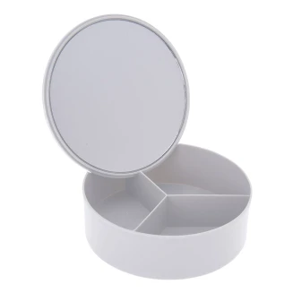 Κουτί Αποθήκευσης PP Με Καθρέπτη 14x5cm White MRShome