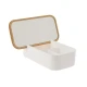 Κουτί Αποθήκευσης PS/Bamboo με Καθρέπτη 26x13x7cm White/Natural MRShome
