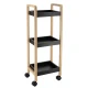 Ραφιέρα Bamboo/MDF με 3 Ράφια Φυσική/Μαύρη με Ροδάκια 28.5x21x79cm MRShome