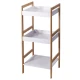 Ραφιέρα Μπάνιου με 3 Ράφια από Bamboo & MDF Natural/White MRShome