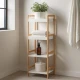 Ραφιέρα Μπάνιου με 4 Ράφια από Bamboo & MDF Natural/White MRShome