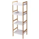 Ραφιέρα Μπάνιου με 4 Ράφια από Bamboo & MDF Natural/White MRShome