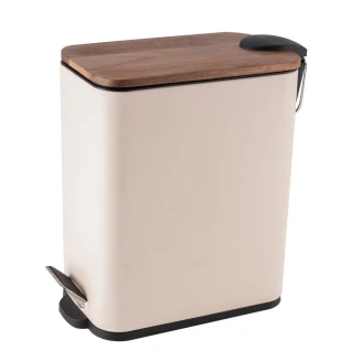 Σετ Κάδος Απορριμμάτων 5L Μεταλλικός Μπέζ και Πιγκάλ Mrshome