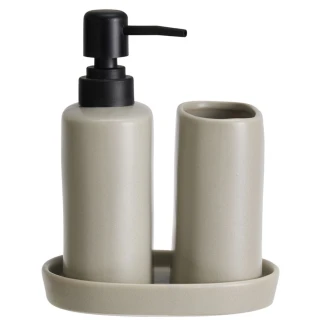 Σετ Μπάνιου Stoneware 3 Τεμαχίων Warm Grey 2U MRShome