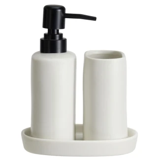Σετ Μπάνιου Stoneware 3 Τεμαχίων White MRShome