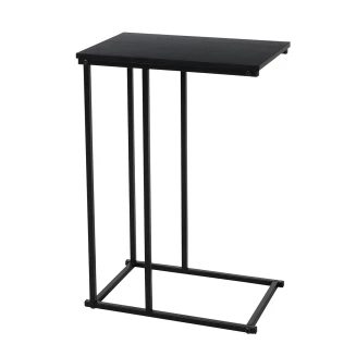 Side Table Μεταλλικό με Επιφάνεια MDF/Μελαμίνη 40x26x58cm Black MRShome