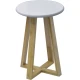 Σκαμπώ με Πόδια Bamboo Καφέ/Λευκό 31x31x42.5cm MRShome