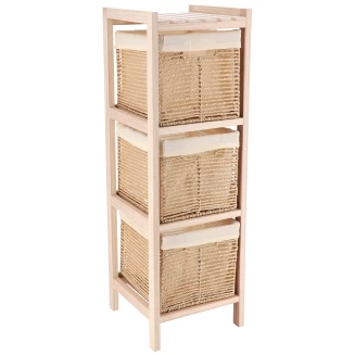Συρταριέρα MDF Με 3 Συρτάρια 25x25x77cm Μπέζ MRShome