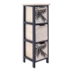 Συρταριέρα MDF με 3 Συρτάρια 25x25x77cm Μπεζ/Μαύρη με Σχέδιο MRShome