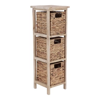Συρταριέρα MDF Με 3 Συρτάρια από Υάκινθο 25x25x77cm Μπέζ MRShome