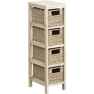 Συρταριέρα MDF Με 4 Συρτάρια 17x24x65cm Μπέζ MRShome