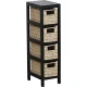 Συρταριέρα MDF με 4 Συρτάρια 17x24x65cm Μπεζ/Μαύρο MRShome