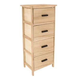 Συρταριέρα MDF Με 4 Συρτάρια 37.5x27.5x86cm Μπέζ MRShome