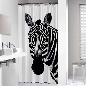 Κουρτίνα Μπάνιου 180x200 Πλαστική Sealskin Zebra Black