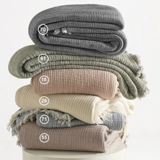 Κουβερλί Υπέρδιπλο 240x250 Adam Home Βαμβακερή Μουσελίνα 70 Anthracite