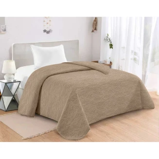 Κουβερλί Υπέρδιπλο 220x240 Adam Home Microfiber Gloria Mocha
