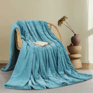 Κουβέρτα Fleece-Sherpa Υπέρδιπλη 220x240 Adam Home 400 Aqua (25)