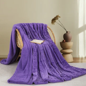 Κουβέρτα Fleece-Sherpa Υπέρδιπλη 220x240 Adam Home 400 Purple (73)