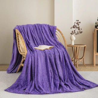 Κουβέρτα Fleece Υπέρδιπλη 220x240 Adam Home 550 Purple (73)