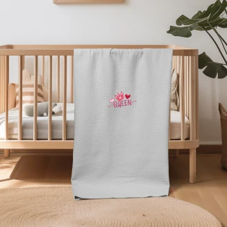 Κουβέρτα Πικέ Κούνιας 110x140 Adam Home Queen Grey