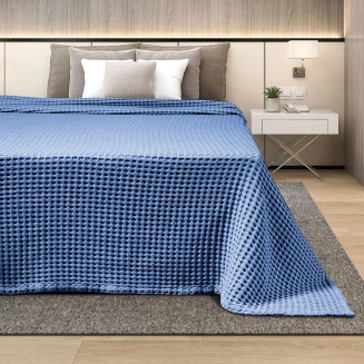 Κουβέρτα Πικέ Υπέρδιπλη 230x240 Adam Home Blue